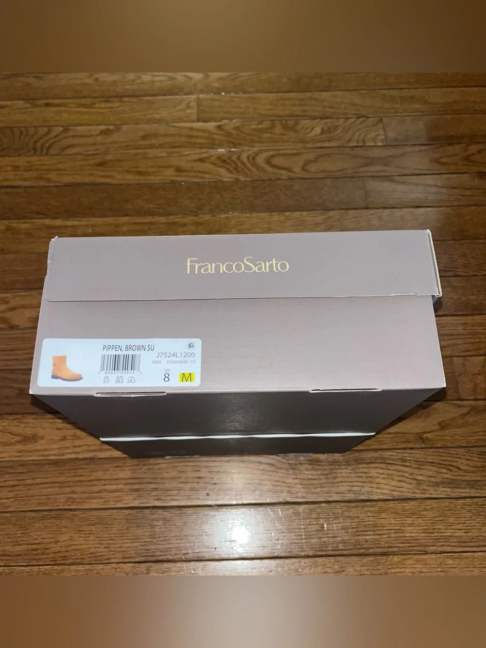 Franco Sarto Pippen Square Toe Boot Brown Leather Women’s Size 8 Moto Inspired